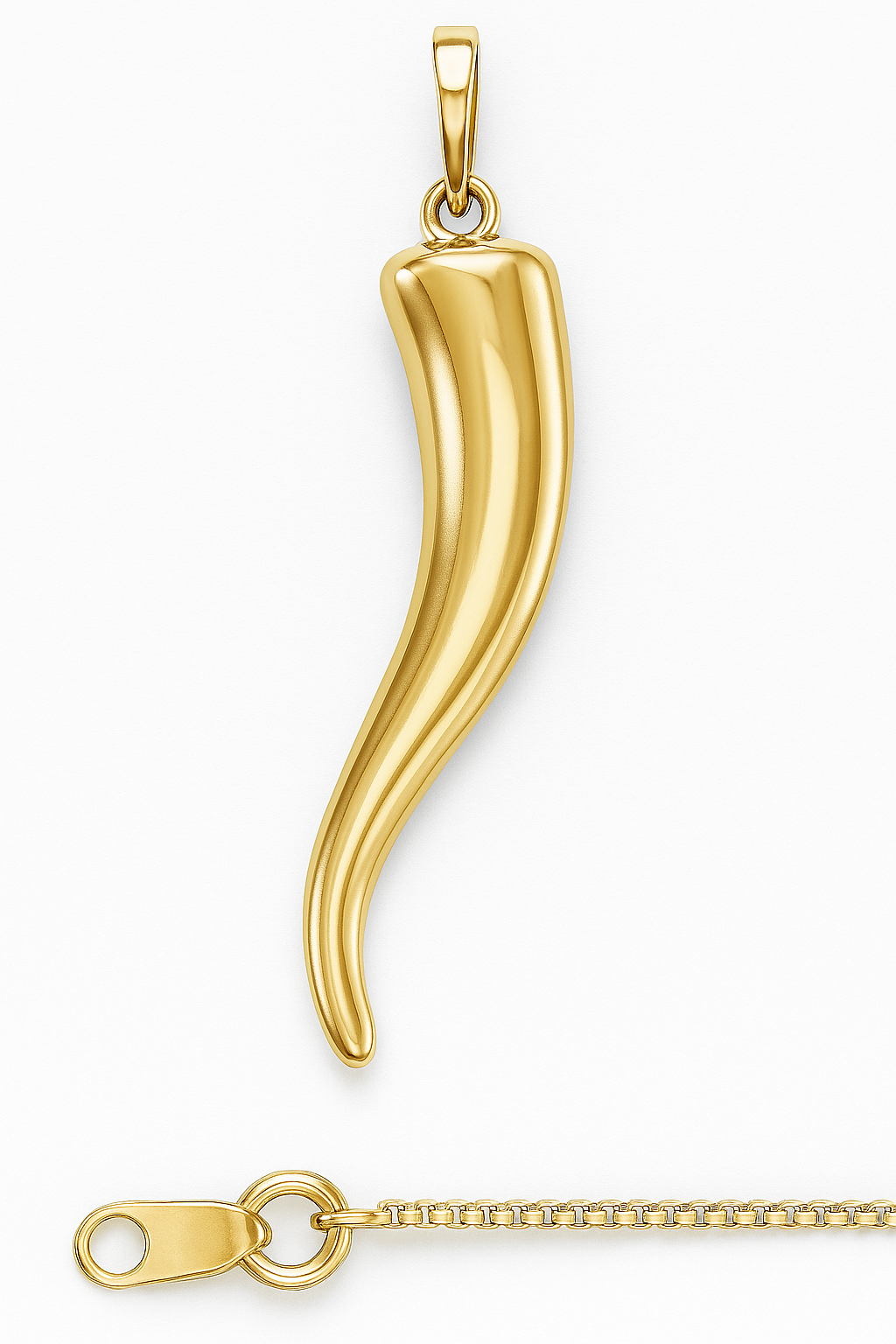 10k & 14K Italian Horn Pendant (Pendant Only)