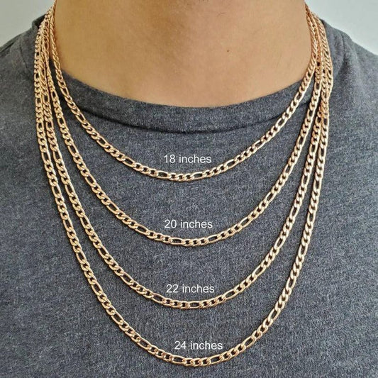 14k Solid Yellow Gold Figaro Chain (3mm)