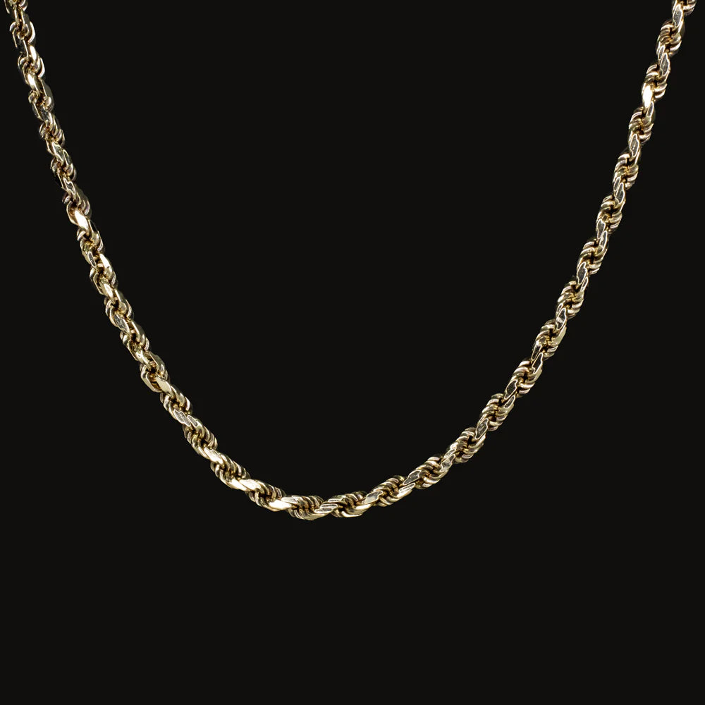 14K Yellow Gold Hollow Rope Chain (2mm)