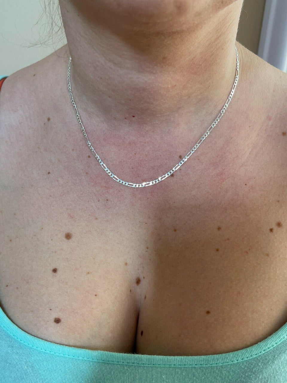2.5/3.5mm Silver Figaro Chain