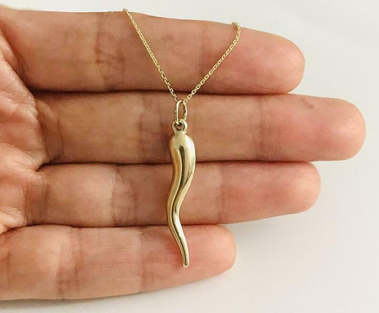 10k & 14K Italian Horn Pendant (Pendant Only)