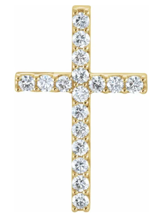 .08in Diamond Cross Pendant (Natural or Lab Grown)